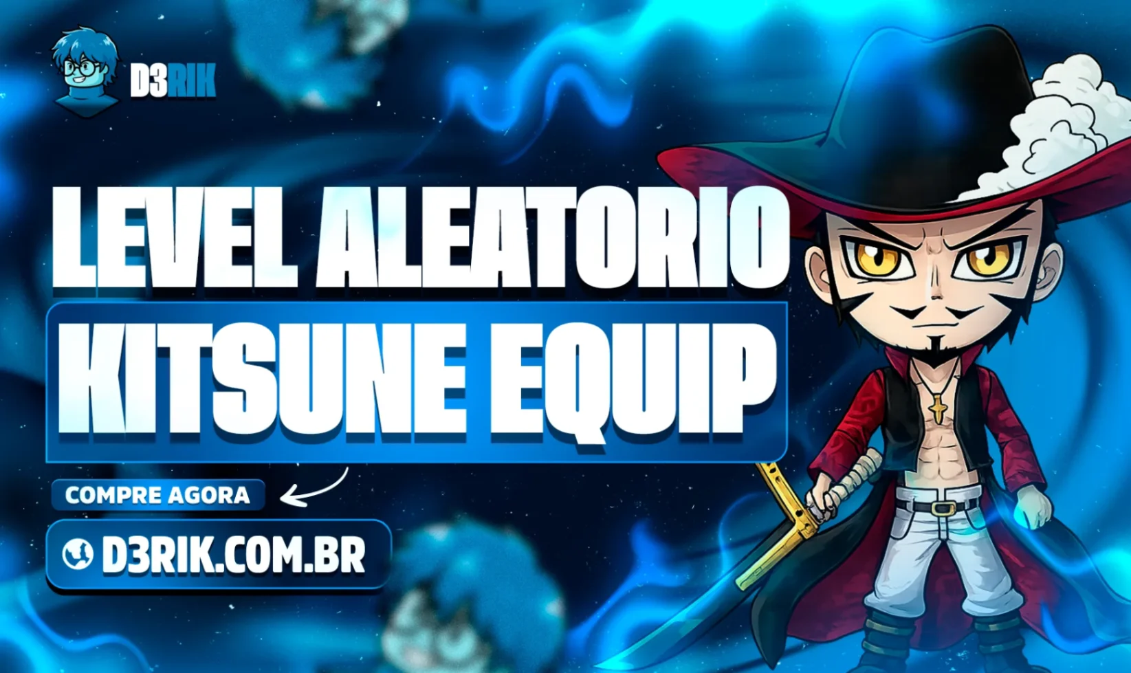 Kitsune Equipada + Level Aleatório