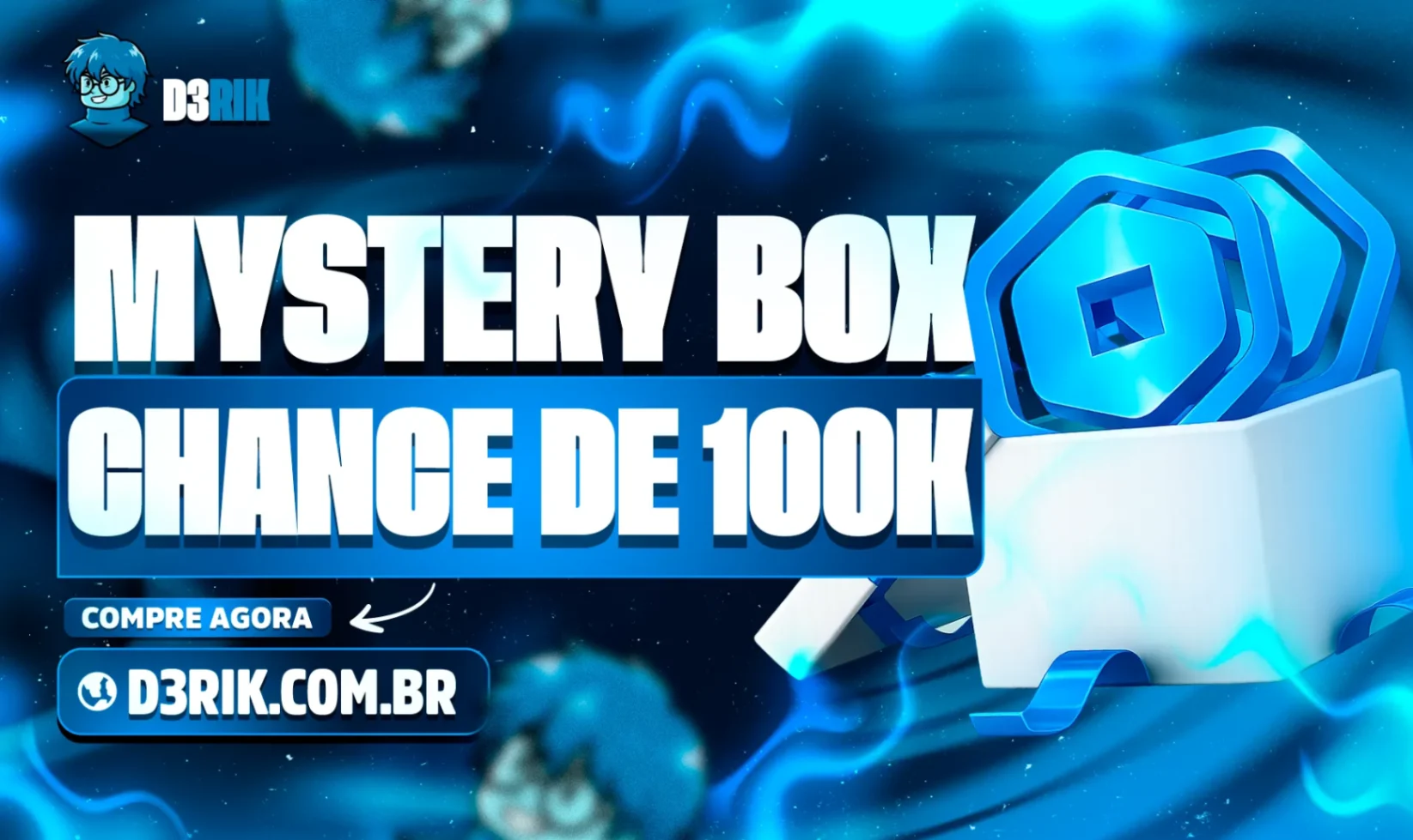 Mystery Box D3RIK • Chance de 100K em Robux
