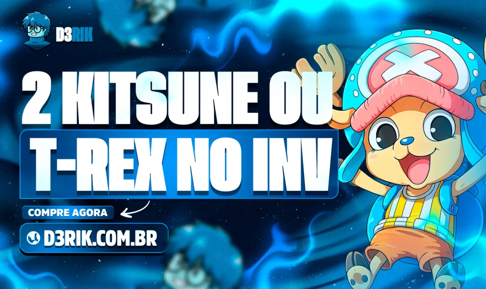 Conta com 2 Kitsune ou T-Rex